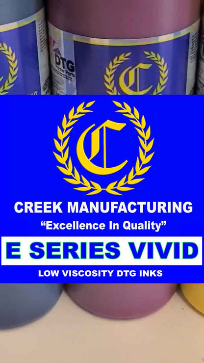 Creek Manufacturing E Series LOW VISCOSITY (LV2) VIVID BULK DTG Ink (CLEARANCE SALE)