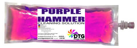 220ml PURPLE HAMMER HV Cleaning solution bag (STRONG FOR CLOGS) Mid Viscosity, DTG Consumables